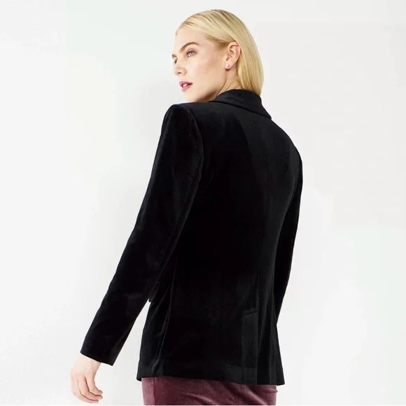 Nine West Cara Santana X Black Velvet Blazer Jacket - Picture 3 of 16